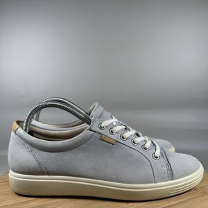 Ecco Soft 7 Women's EU 41 US 10 Blue Leather Shoes Casual Sneaker Low Top